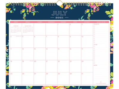 2021-2022 Blue Sky Academic 12 x 15 Wall Calendar, Day Designer Peyton Navy, Multicolor (107934-A22)