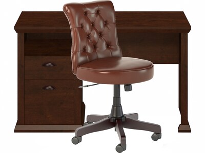 Bush Furniture Yorktown 50 Computer Desk with Chair, Antique Cherry (YRK014ANC)
