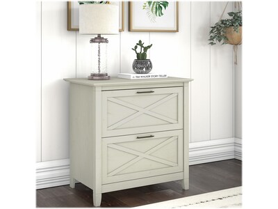 Bush Furniture Key West 2-Drawer Lateral File Cabinet, Letter/Legal, Linen White Oak, 30 (KWF130LW-