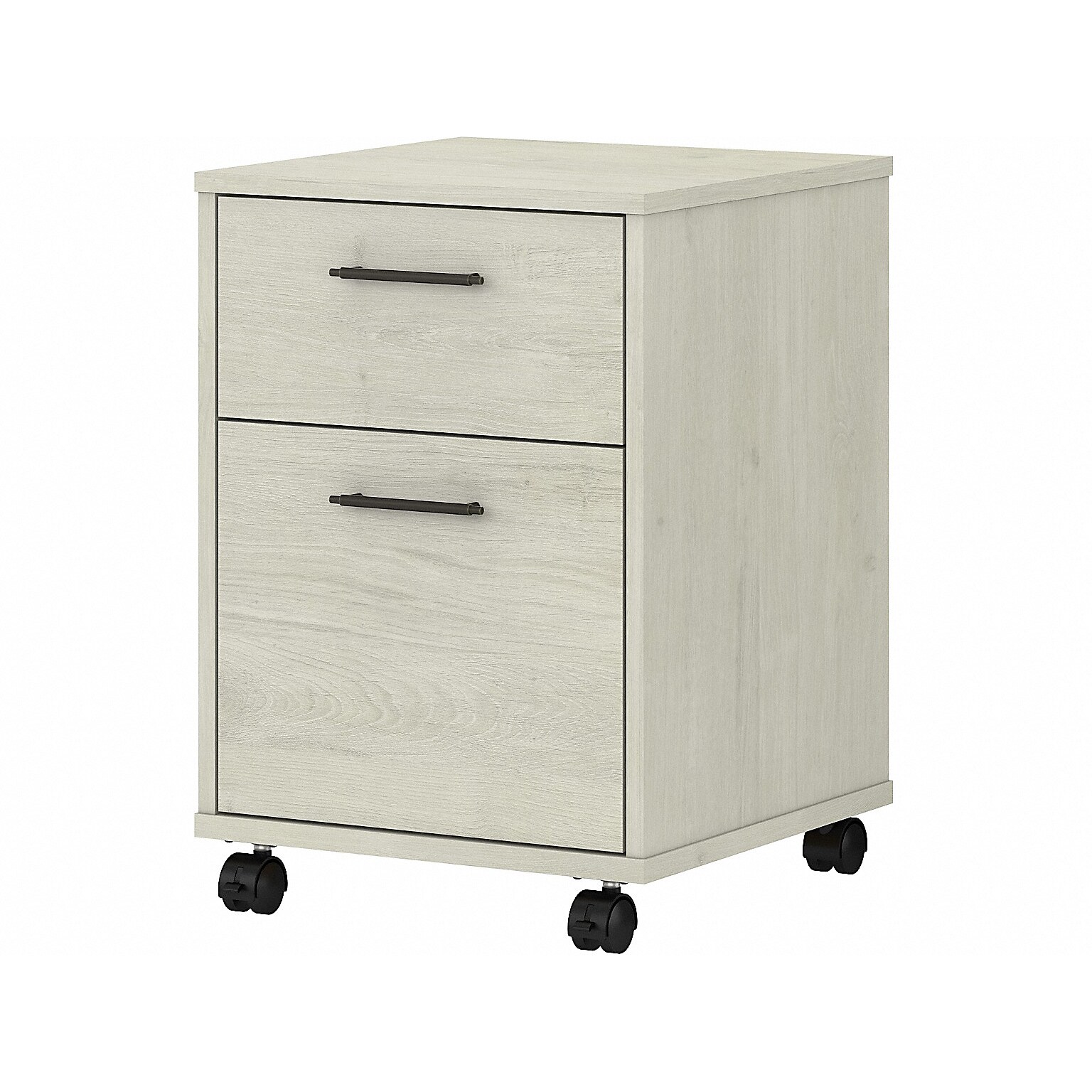 Bush Furniture Key West 2-Drawer Mobile Vertical File Cabinet, Letter/Legal Size, Linen White Oak (KWF116LW-03)