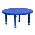 Flash Furniture 14 1/2 - 23 3/4 H x 33 W x 33 D Plastic Round Activity Table, Blue