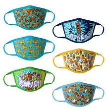Scooby Doo Reusable Kids Cloth Face Masks, Assorted, 6/Pack (HCBMP4058)