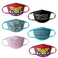 Wonder Woman Reusable Kids Cloth Face Masks, Assorted, 6/Pack (HCGMP2827)