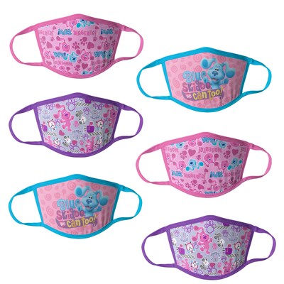 Blues Clues Reusable Girls Cloth Kids Face Masks, Assorted, 6/Pack (HCGMP3106)