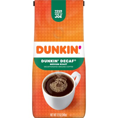 Dunkin Decaf Ground Coffee, Medium Roast (00048)