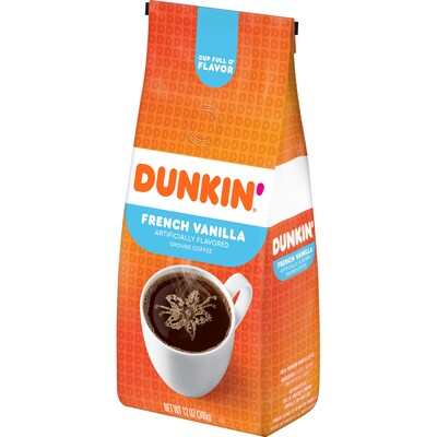 Dunkin French Vanilla Ground Coffee, 12 oz. Bag (SMU00047)