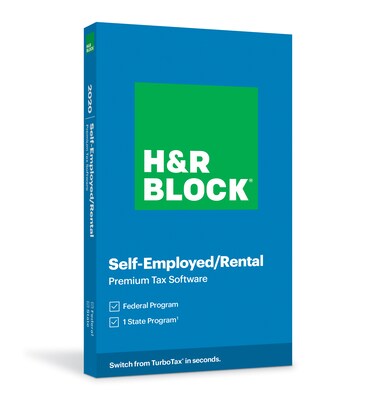 H&R Block Tax Software: Premium 2020  for 1 User, Windows & Mac, Physical Key Card (1536600-20)