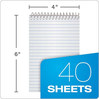 Ampad Memo Books, 4" x 6", Narrow Ruled, Assorted Colors, 40 Sheets/Pad, 3 Pads/Pack (AMP45094)
