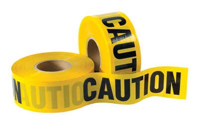 Barricade Tape - Caution, 3 x 1,000, Yellow, 4 Rolls/Carton (T968CCC)