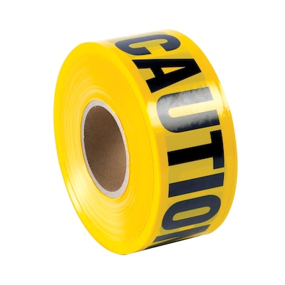 Barricade Tape - Caution, 3 x 1,000, Yellow, 4 Rolls/Carton (T968CCC)