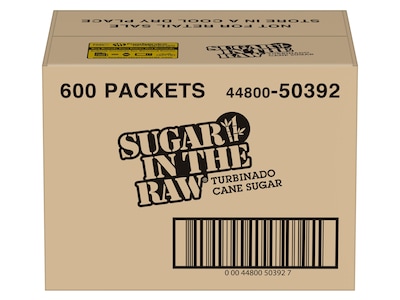 Sugar In The Raw Molasses Turbinado Cane Sugar, Packets, 600/Carton (4480050392)