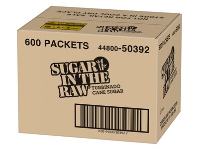 Sugar In The Raw Turbinado Cane Sugar Packets, 600/Carton (4480050392)