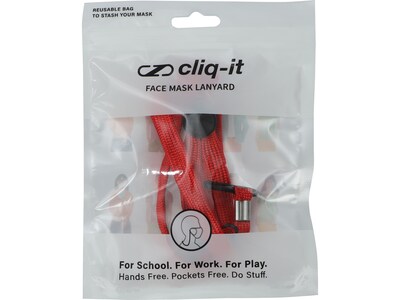 Cliq-It Face Mask Lanyard, Red, Each (CL61312RD)