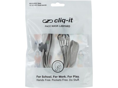 Cliq-It Face Mask Lanyard, Gray, Each (CL61312GY)