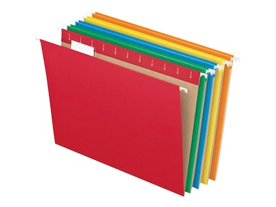 Pendaflex Recycled Hanging File Folders, 1/5-Cut, Letter Size, Assorted Colors, 25/Box (PFX 81663)