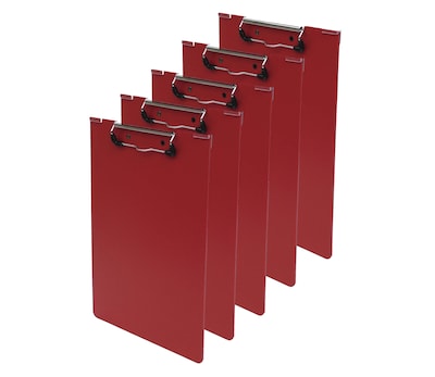 Omnimed Over-The-Bed Poly Clipboards, Red, 5/Pack (203913-RD5)