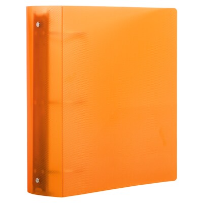 JAM Paper Designders 3 3 -Ring Flexible Poly Binders, Orange Glass Twill, 10/Pack (821T3ORA)