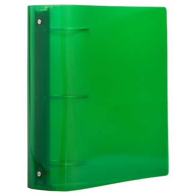 JAM Paper Designders 3 3-Ring Flexible Poly Binders, Green Glass Twill, 10/Pack (821T3GRA)