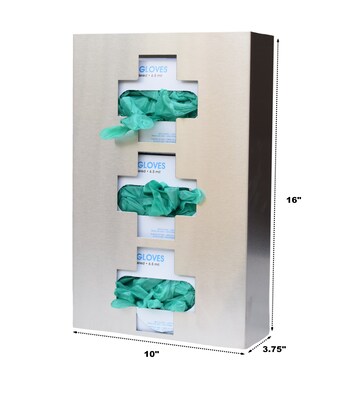 Omnimed Triple Medical Cross Glove Box Dispenser, Stainless Steel (305337)