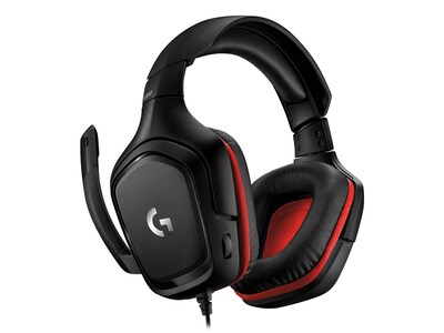 Logitech G-Series G332 Wired Over-the-Ear Gaming Headset, Black/Red (981-000755)