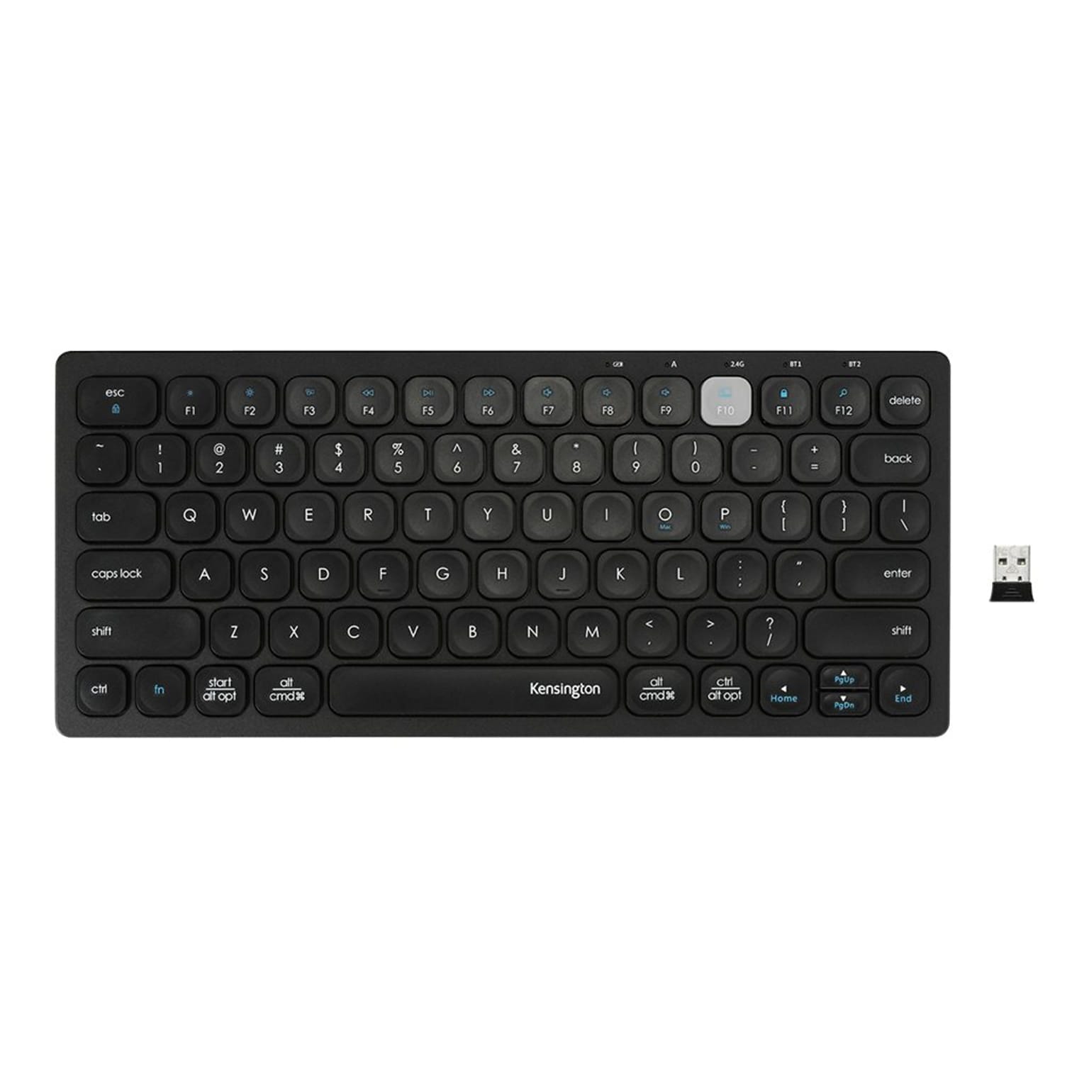 Kensington Multi-Device Dual Wireless Compact Keyboard, Black (K75502US)