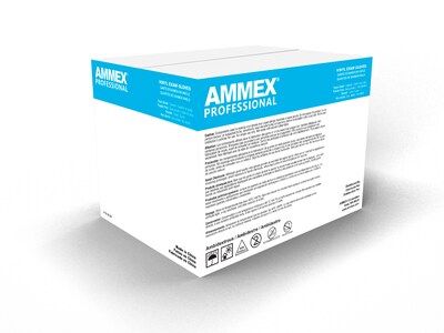 Ammex VPF Powder Free Vinyl Exam Gloves, Latex Free, Medium, 100 Gloves/Box, 10 Boxes/Carton (VPF64100-CC)