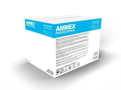 Ammex VPF Powder Free Vinyl Exam Gloves, Latex Free, Large, Clear, 100 Gloves/Box, 10 Boxes/Carton (