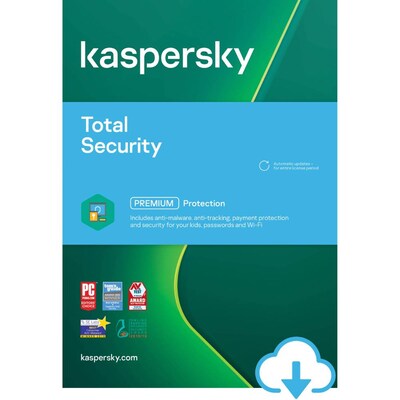 Kaspersky Total Security for 3 Devices, 1 Account, 1 Year, Windows/Mac, Download (KL1949ADCFS-USO)