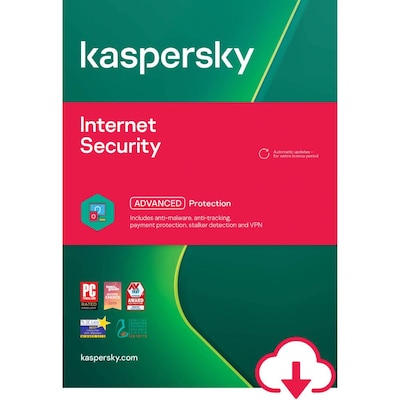 Kaspersky Internet Security for 3 Devices, 1 Year, Windows, Download (KL1939ADCFS-USO)