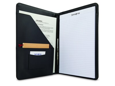 Samsonite Leather Business Leather Padfolio, Black (116468-1041)