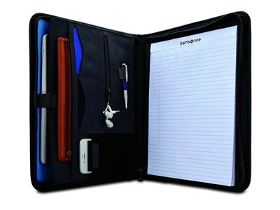 Samsonite Fabric Padfolio with Zipper Closure, Black  (116465-1041)