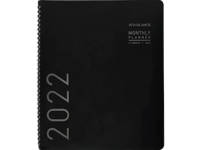 2022 AT-A-GLANCE Contemporary, 9 x 11 Monthly Planner, Black (70-260X-05-22)