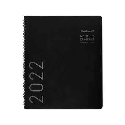 2022 AT-A-GLANCE 9 x 11 Monthly Planner, Contemporary, Black (70-260X-05-22)