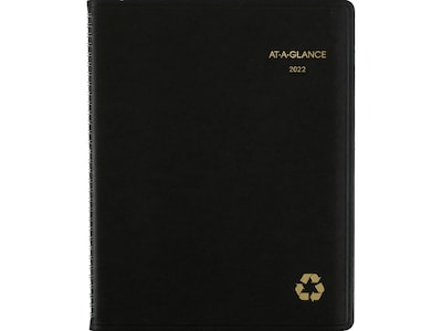 2022 AT-A-GLANCE Recycled 8.25 x 11 Weekly & Monthly Appointment Book, Black (70-950G-05-22)