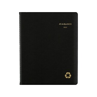 2022 AT-A-GLANCE 8.25 x 11  Weekly & Monthly Appointment Book, Recycled , Black (70-950G-05-22)