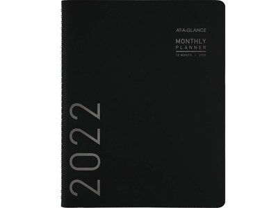 2022 AT-A-GLANCE Contemporary 7 x 8.75 Monthly Planner, Black (70-120X-05-22)