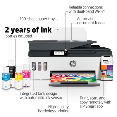 HP Smart Tank Plus 651 Wireless Color Inkjet All-in-One Printer and Fax (7XV38A#B1H)