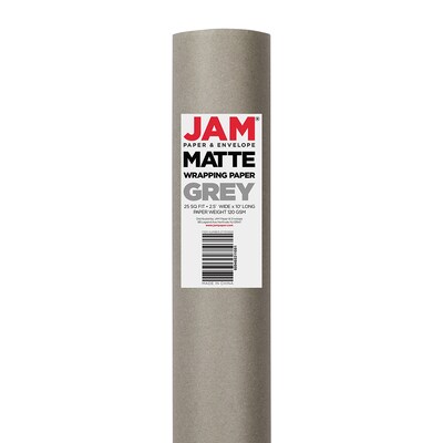 JAM Paper Gift Wrap Matte Wrapping Paper 25 Sq. Ft Matte Black 277013526