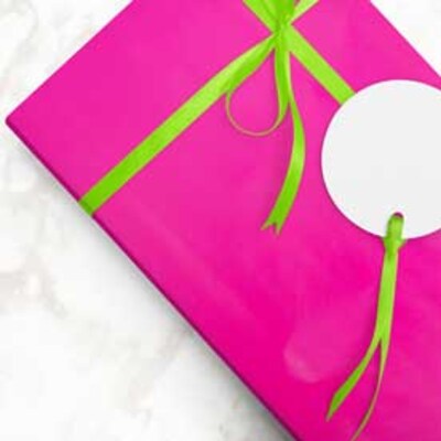 JAM PAPER Gift Wrap, Glossy Wrapping Paper, 25 Sq Ft per Roll, Fuchsia, 2/Pack