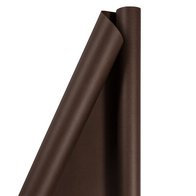 JAM Paper Wrapping Paper, 25 Sq. ft. x 30, Matte Chocolate Brown (377011201)