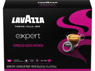 Lavazza Expert Espresso Gusto Intenso Coffee, Capsule, Medium Roast, 36/Box, 8 Boxes/Carton (2279)