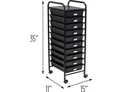 Honey-Can-Do Metal Mobile Utility Cart with Lockable Wheels, Black (CRT-08654)