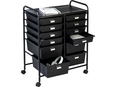 Honey-Can-Do Metal Mobile Utility Cart with Lockable Wheels, Black (CRT-08653)