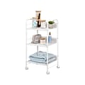 Honey-Can-Do 3-Shelf Metal Mobile Utility Cart with Lockable Wheels, White (CRT-08581)