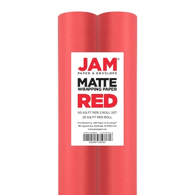 JAM PAPER Gift Wrap - Matte Wrapping Paper - 25 Sq Ft - Matte