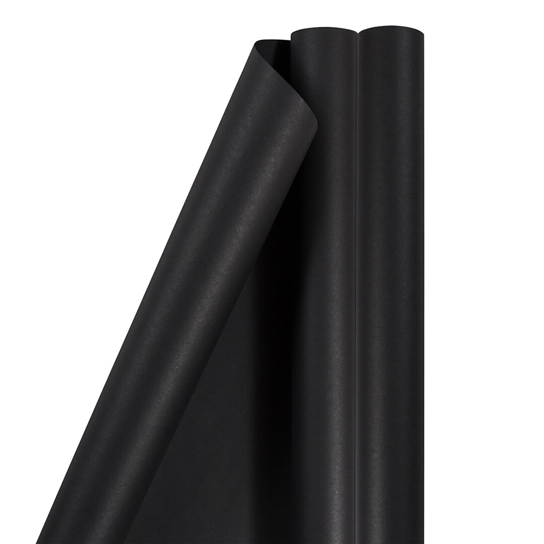 Matte Black JAM PAPER Gift Wrap Roll Sold Matte Wrapping Paper 25 Sq Ft 