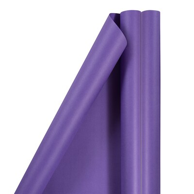 JAM Paper Wrapping Paper, 25 Sq. ft. x 30, Matte Purple, 2/Pack (170134226A)