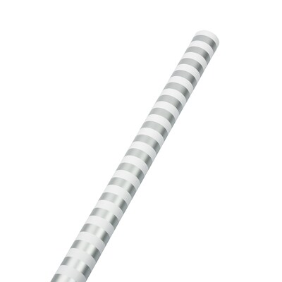 JAM Paper Wrapping Paper, 25 Sq. ft. x 30, Silver & White Stripes, 2/Pack (2226517002A)