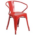 Flash Furniture Metal Indoor/Outdoor Chair with Arms, Red (CH31270RED)