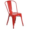 Flash Furniture Metal Indoor-Outdoor Stackable Chair, Red Powder Coat Finish (CH31230RED)